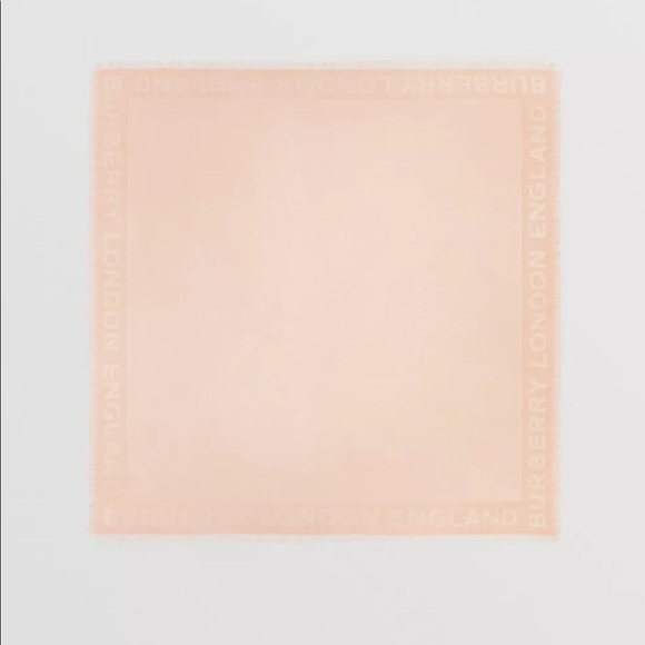 Authentic Burberry Monogram Silk Wool Large Square Scarf - Picture 3 of 14